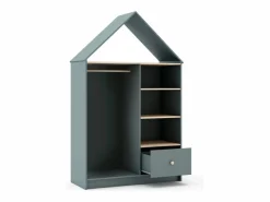 duehome Armario vestidor juvenil Misty Cloud Verde Salvia - Oak Soft Gris Best