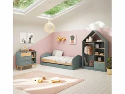 duehome Armario vestidor juvenil Misty Cloud Verde Salvia - Oak Soft Gris Best