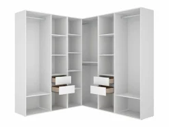 Armario vestidor Suit 4 barras con 4 cajones y compartimentos /natural 205x182,5x182,5 cm Blanco Sale