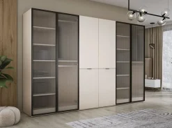 Armario: Vidrio Ranurado / Arena, 300 x 200 x 51 cm Beige Outlet