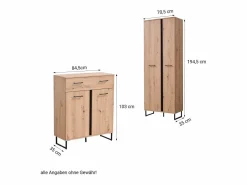 Mueble Perchero|Armario 70,5x194,5x35 cm Madera de roble natural Conjunto de pasillo de 5 piezas