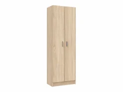 Armario zapatero Milan 2 puertas en acabado roble. 59 cm(ancho) 180 cm(altura) 37 cm(fondo Marru00f3n Outlet