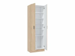 Armario zapatero Milan 2 puertas en acabado roble. 59 cm(ancho) 180 cm(altura) 37 cm(fondo Marru00f3n Outlet
