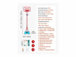 Aro de Baloncesto SucceBuy Canasta de Baloncesto Infantil, Altura Ajustable, Portátil, para Niños^ Discount