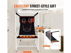 Cesta De Baloncesto|Aro de Baloncesto SucceBuy Juego Arcade de Baloncesto de Interior Double Shot para 2 Jugadores y 5 Pelotas