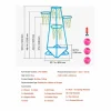 Cesta De Baloncesto|Aro de Baloncesto SucceBuy Canasta de Baloncesto Infantil, Portátil, con 4 Canastas y Altura Ajustable