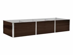 Clicnbuy Arriate de acero galvanizado marrón 240x80x45 cm Marru00f3n Hot