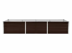 Clicnbuy Arriate de acero galvanizado marrón 240x80x45 cm Marru00f3n Hot