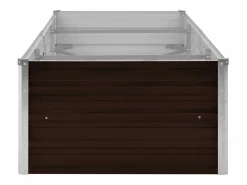 Clicnbuy Arriate de acero galvanizado marrón 240x80x45 cm Marru00f3n Hot