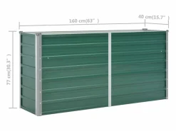 Arriate de jardín de acero galvanizado 160x40x77 cm^Clicnbuy