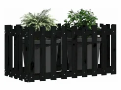 Arriate elevado jardín con valla madera pino 100x50x50cm^Clicnbuy Discount