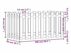 Arriate elevado jardín con valla madera pino 100x50x50cm^Clicnbuy Discount