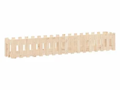 Arriate elevado jardín con valla madera maciza pino 200x30x30cm^Clicnbuy Sale