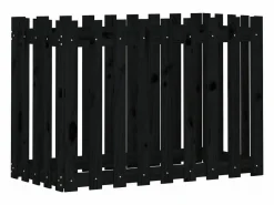 Clicnbuy Arriate elevado jardín con valla madera pino 100x50x70cm Negro Hot