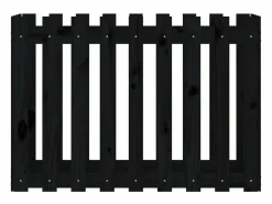 Clicnbuy Arriate elevado jardín con valla madera pino 100x50x70cm Negro Hot