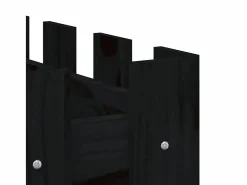 Clicnbuy Arriate elevado jardín con valla madera pino 100x50x70cm Negro Hot
