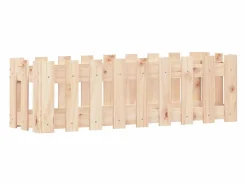 Clicnbuy Arriate elevado jardín con valla madera maciza pino 100x30x30cm Marru00f3n Clearance