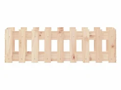 Clicnbuy Arriate elevado jardín con valla madera maciza pino 100x30x30cm Marru00f3n Clearance