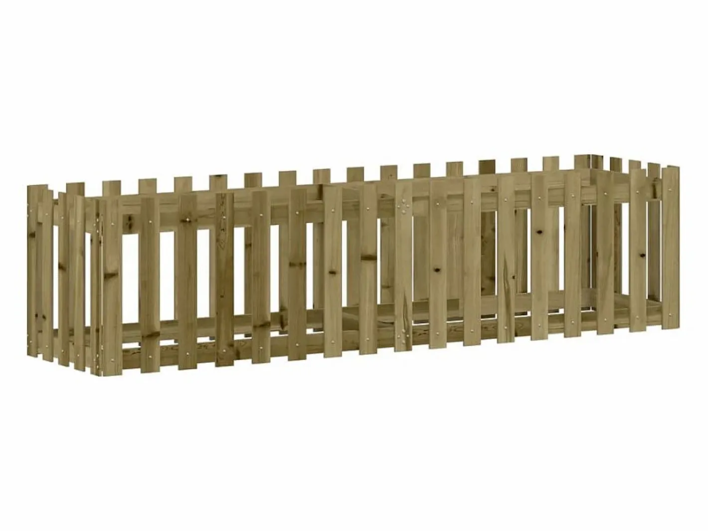 Arriate elevado jardín valla madera impregnada pino 200x50x50cm^Clicnbuy