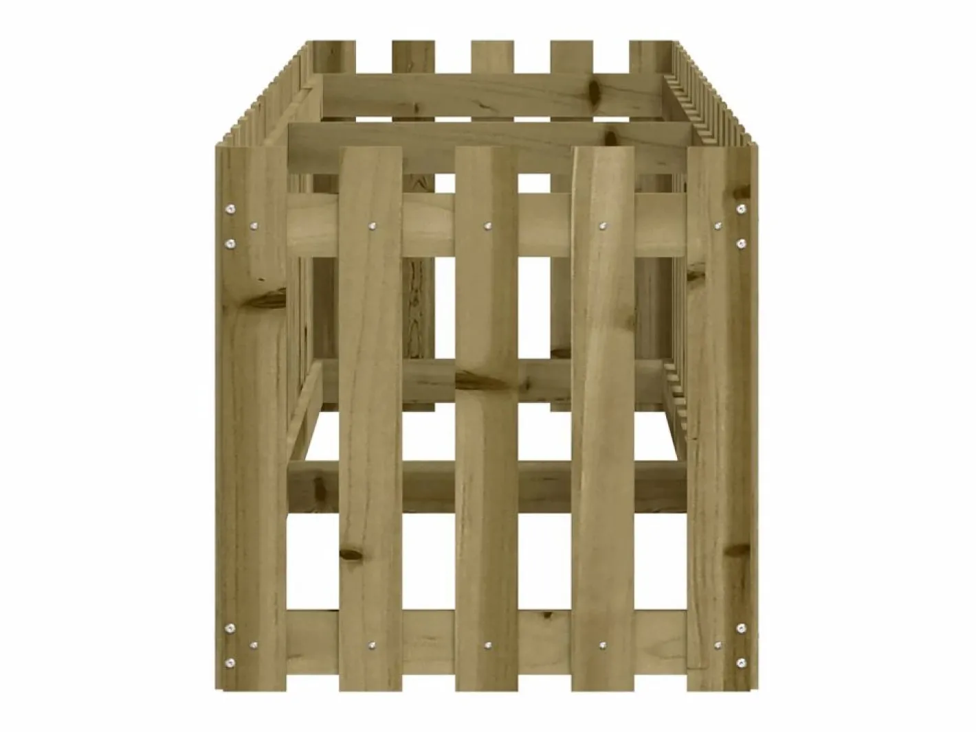 Arriate elevado jardín valla madera impregnada pino 200x50x50cm^Clicnbuy