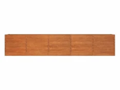 Clicnbuy Arriate oxidado de acero corten 400x80x77 cm Marru00f3n New