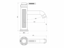 Essebagno Grifo|Art Deco Mezclador bajo de lavabo cromado