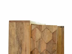 Artisan Furniture Armario de madera maciza con espejo tallado en forma de piña. Beige Sale