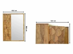 Artisan Furniture Armario de madera maciza con espejo tallado en forma de piña. Beige Sale