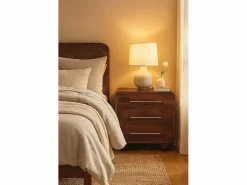 Artisan Furniture Madera maciza Baúl redondeado con 3 cajones Marru00f3n New