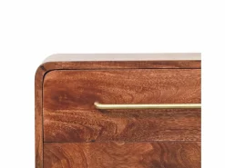 Artisan Furniture Madera maciza Baúl redondeado con 3 cajones Marru00f3n New
