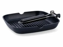 Asador Ebano Quid con asa plegable aluminio fundido 24 cm Negro Discount