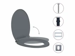 Helloshop26 Tapa De Inodoro|Asiento de inodoro con cierre suave inodoro ovalado para baño hogar restaurante hotel tienda 02_0002918