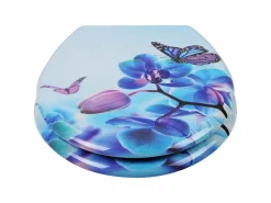 Asiento de inodoro con descenso automático en duroplástico con estampado de mariposas - morado 19_0000694^Helloshop26 Hot