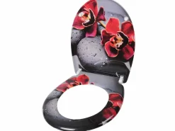 Helloshop26 Asiento de inodoro con mecanismo de liberación rápida y cierre suave para baño 19_0000738 Multicolor Discount