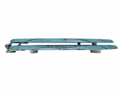 Helloshop26 Asiento de inodoro con tapa en MDF diseño de madera envejecida 02_0002884 Azul verdoso New