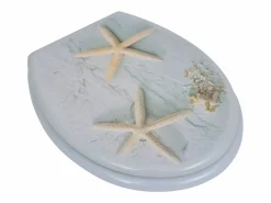 Helloshop26 Asiento de inodoro con tapa diseño de estrella de mar en MDF 02_0002882 Multicolor Outlet