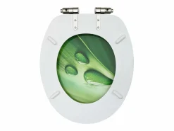 Helloshop26 Tapa De Inodoro|Asiento de inodoro con tapa de cierre suave MDF con gotas de agua 02_0002935
