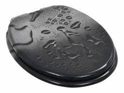Asiento de inodoro con tapa de MDF mecanismo de cierre suave y diseño de gotas de agua 02_0002903^Helloshop26 Outlet