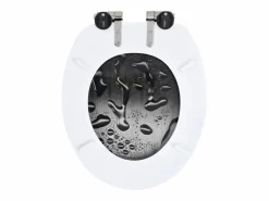Asiento de inodoro con tapa de MDF mecanismo de cierre suave y diseño de gotas de agua 02_0002903^Helloshop26 Outlet