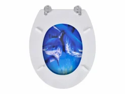 Asiento de inodoro con tapa MDF diseño delfines 02_0002883^Helloshop26