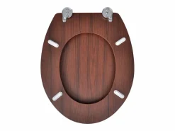 Asiento de inodoro con tapa MDF diseño marrón sencillo 02_0002880^Helloshop26 Discount