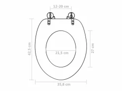 Asiento de inodoro con tapa MDF diseño marrón sencillo 02_0002880^Helloshop26 Discount