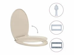 Helloshop26 Tapa De Inodoro|Asiento de inodoro con tapa de cierre suave ovalado color albaricoque 02_0002919