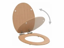 Asiento de inodoro con tapa de MDF y tapa de bambú de cierre suave 02_0002896^Helloshop26 Sale