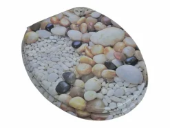 Asiento de inodoro con tapa con diseño de guijarros taza de inodoro 02_0002888^Helloshop26 Online