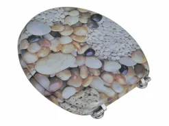 Asiento de inodoro con tapa con diseño de guijarros taza de inodoro 02_0002888^Helloshop26 Online