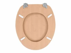 Helloshop26 Asiento de inodoro con tapa diseño MDF estilo bambú 02_0002897 Marru00f3n New