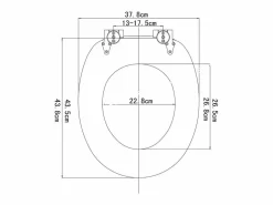 Helloshop26 Tapa De Inodoro|Asiento de inodoro de alta gama con núcleo de madera MDF y bisagras de cierre suave decoración de diseño 19_0000730
