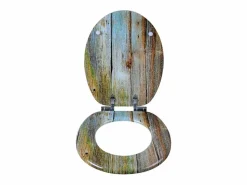 Helloshop26 Tapa De Inodoro|Asiento de inodoro de alta gama con núcleo de madera MDF y bisagras de cierre suave decoración de diseño 19_0000730
