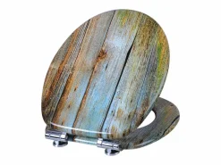 Helloshop26 Tapa De Inodoro|Asiento de inodoro de alta gama con núcleo de madera MDF y bisagras de cierre suave decoración de diseño 19_0000730